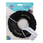 Durable Dog Chew Tyre, Large - with Rope